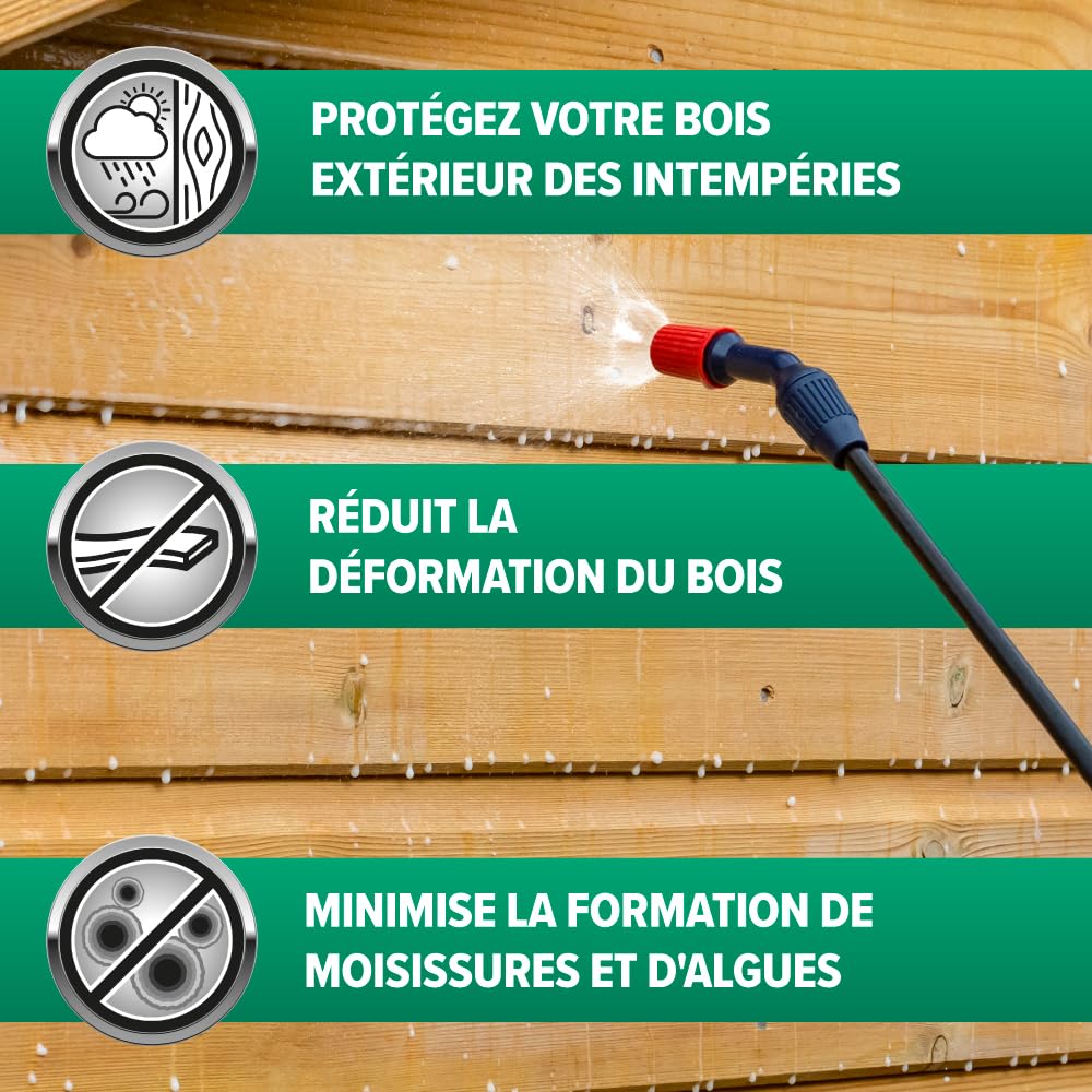 Roxil Liquide Imperméabilisant pour Bois 5 litres Protection Hydrofuge Extérieur Incolore 25m2