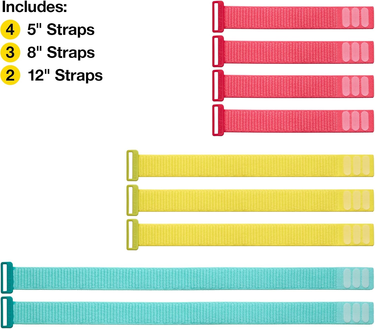 Wrap-It Storage Cinch Straps - Assorted 9-Pack (Multicolor) image 3