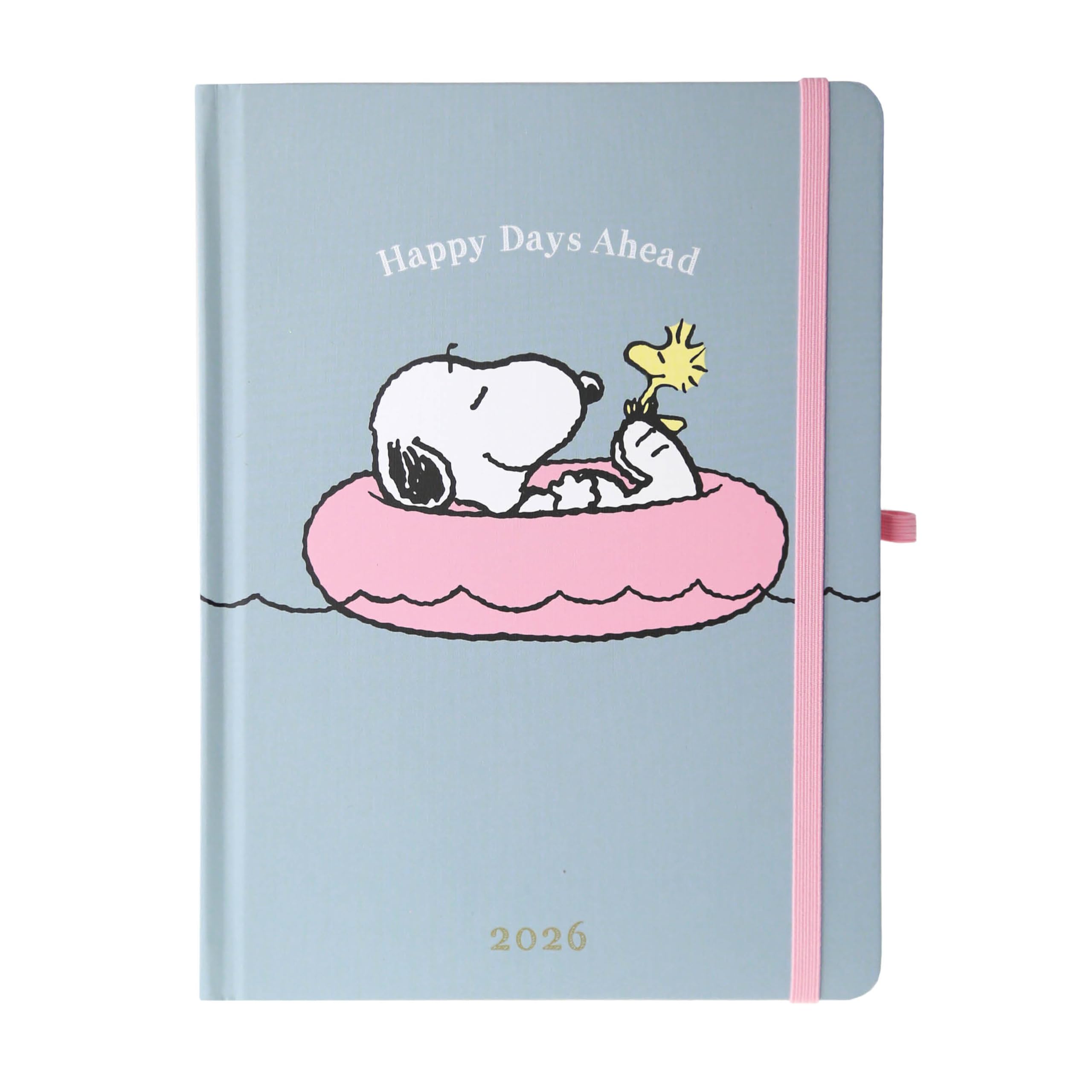 July 2025 – Dec. 2026 Planner by Graphique, Weekly and Monthly Planner, 18 Months Calendar, Hardcover, Peanuts Pink Floatie, 6” x 8”