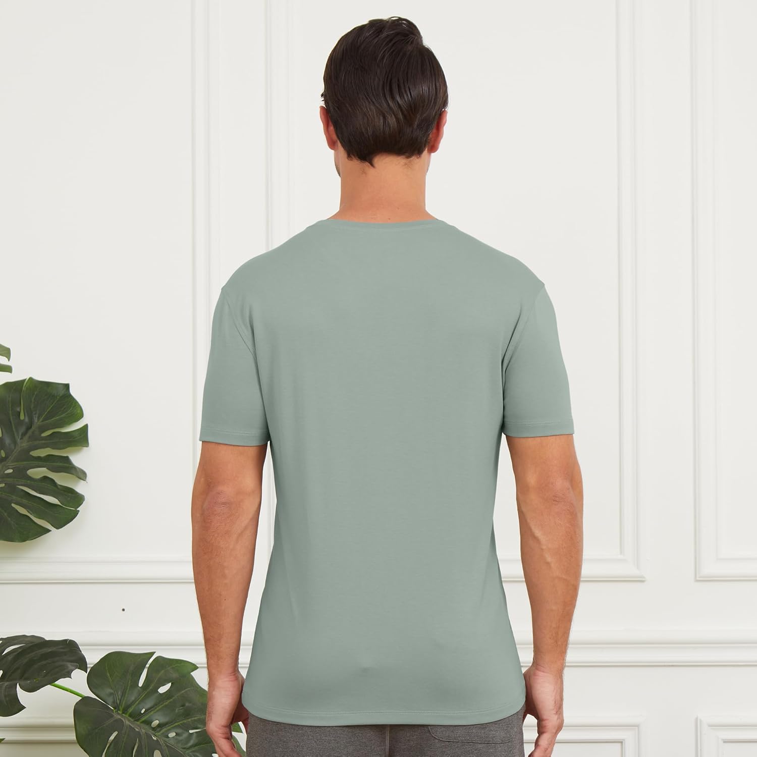 netdraw Men's Heavyweight Interlock Bamboo Viscose T-Shirt Buttery Soft Casual Basic Short Sleeve Dressy Cotton Shirt - Image 5