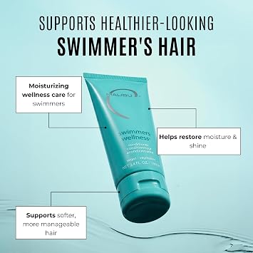 Malibu C Swimmers Wellness Hair Conditioner for Women, Men & Kids - Travel Size Moisturizing Swim Conditioner to Restore Shine Affected by Pool Chlorine & Ocean Water - Protein Rich Hair Care, 3.4oz