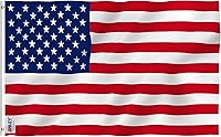 Anley Fly Breeze 3x5ft American Flag - Vivid Fade-Proof Polyester, Double Stitched, Brass Grommets for Light Wind Display