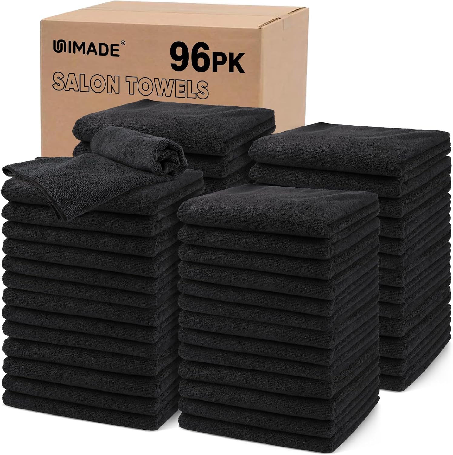  Salon Towels 24 Pack, Microfiber Barber Towels Bulk, (16x29 inches) Hair-Drying Cloth Super Soft Black Hand Cloth for Gym, Bath, Spa Use and Home Beauty Care(Not Bleach Proof) thumbnail