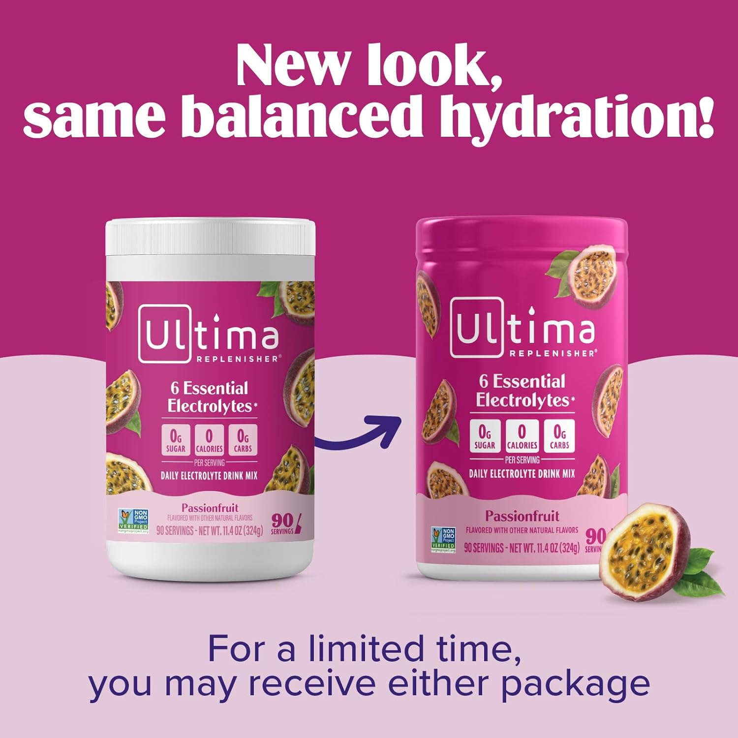 Ultima Replenisher Daily Electrolyte Powder Drink Mix – Sugar Free – Passionfruit, 90 Servings – Hydration Powder with 6 Key Electrolytes and Trace Minerals – Keto Friendly, Non-GMO