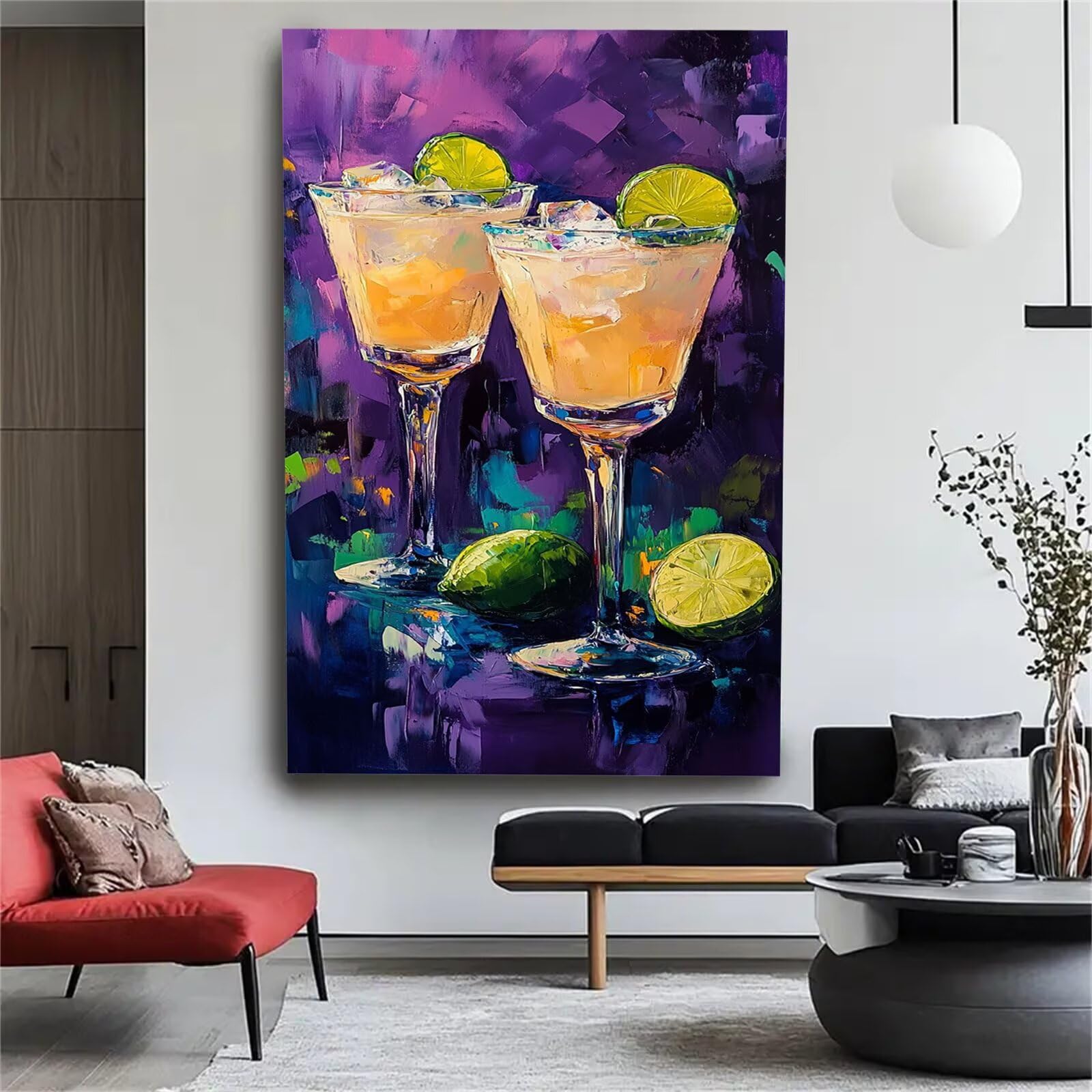 Malen nach Zahlen Erwachsene Großes Format 60x120cm, Cocktail Panorama DIY Malset Komplettset auf Leinwand, Ohne Rahmen Acryl Ölgemälde Malen nach Zahlen Landschaft, Geschenk für Frauen,w-1056k