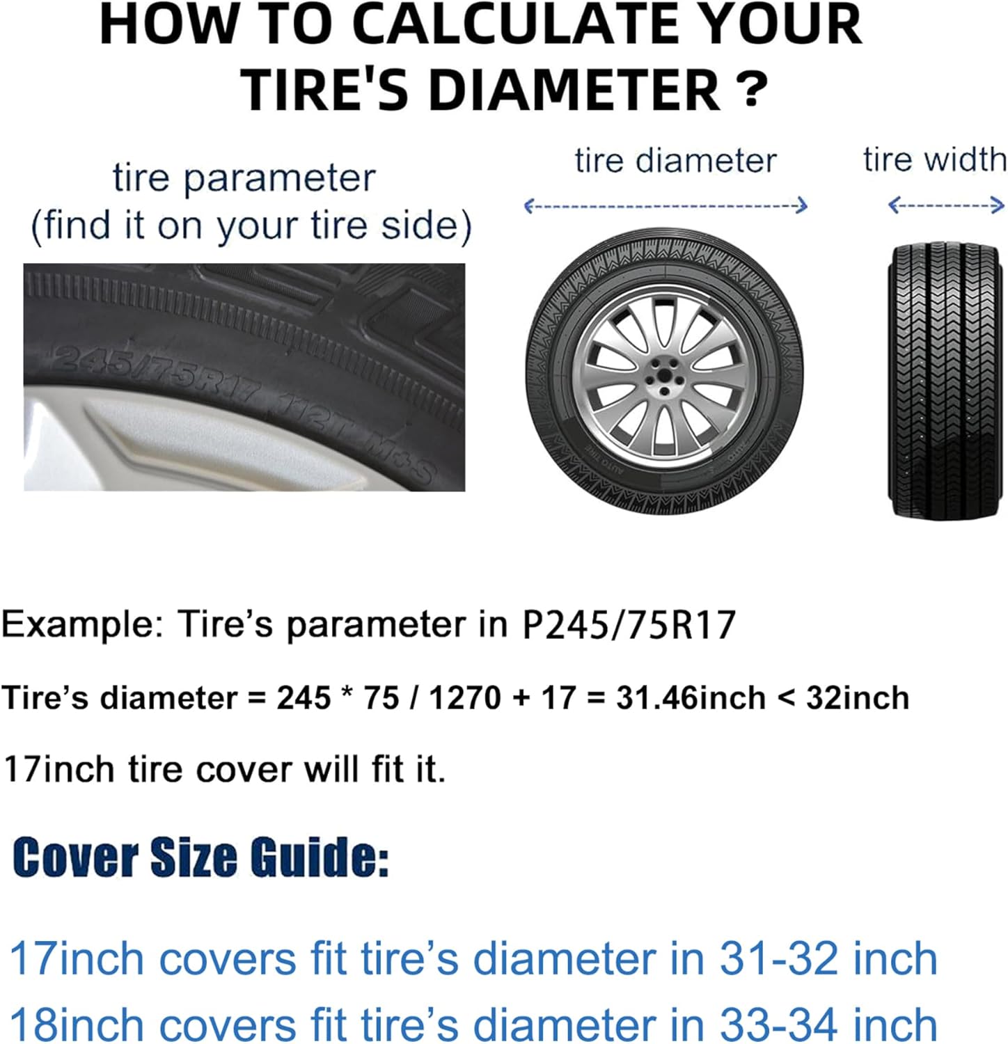 Compass Ross Camping Spare Tire Cover with Backup Camera Hole Leather Wheel Cover for Wrangler JL, Sport & Sahara (2018-2025)