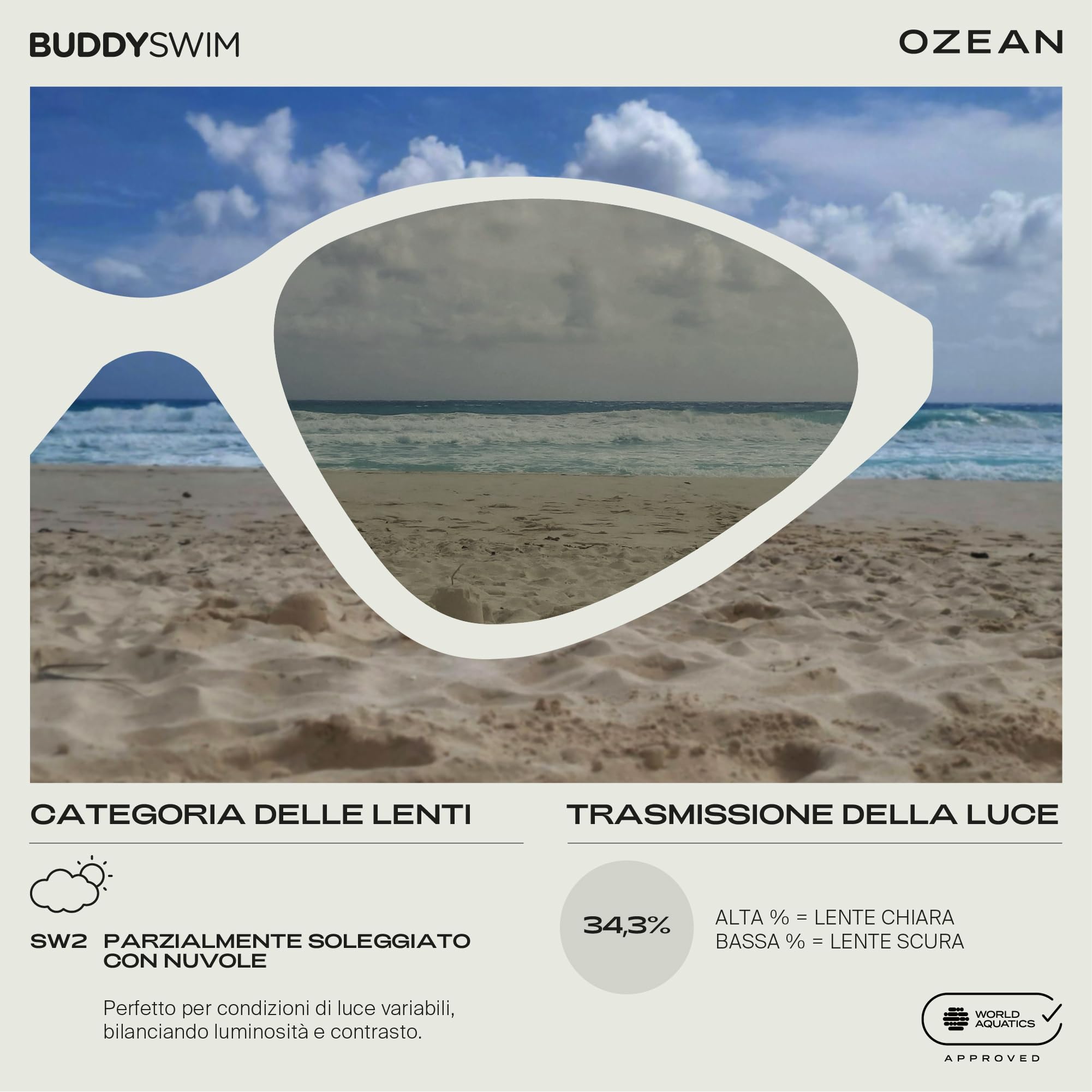 Occhiali da nuoto Ozean, antiappannamento con Visione Periferica. Protezione UV400. Vestibilità comoda per nuotare in piscina e nel mare. Occhialini nuoto uomo e donna per acque libere