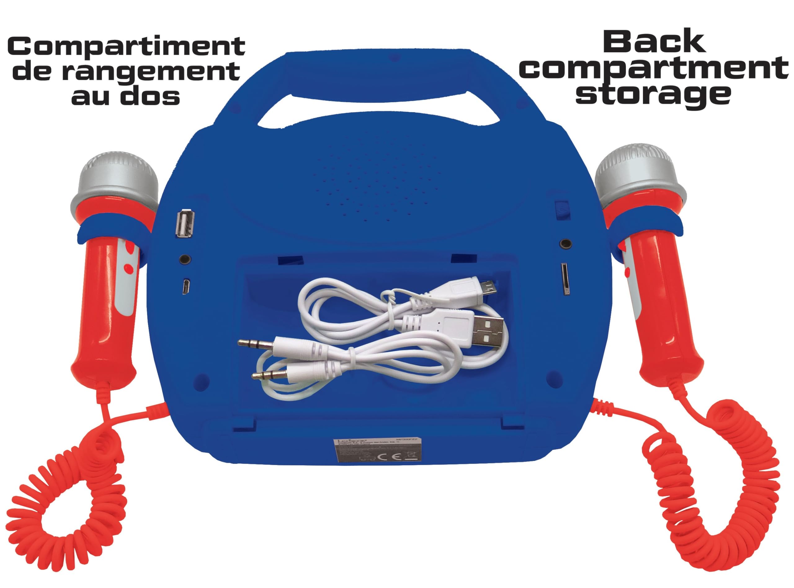 Lexibook Spider-Man Lettore Musicale Karaoke Portatile per Bambini Microfoni, Effetti di Luce Bluetooth Registrazione vocale e funzioni di Modifica, Blu, MP320SPZLXB