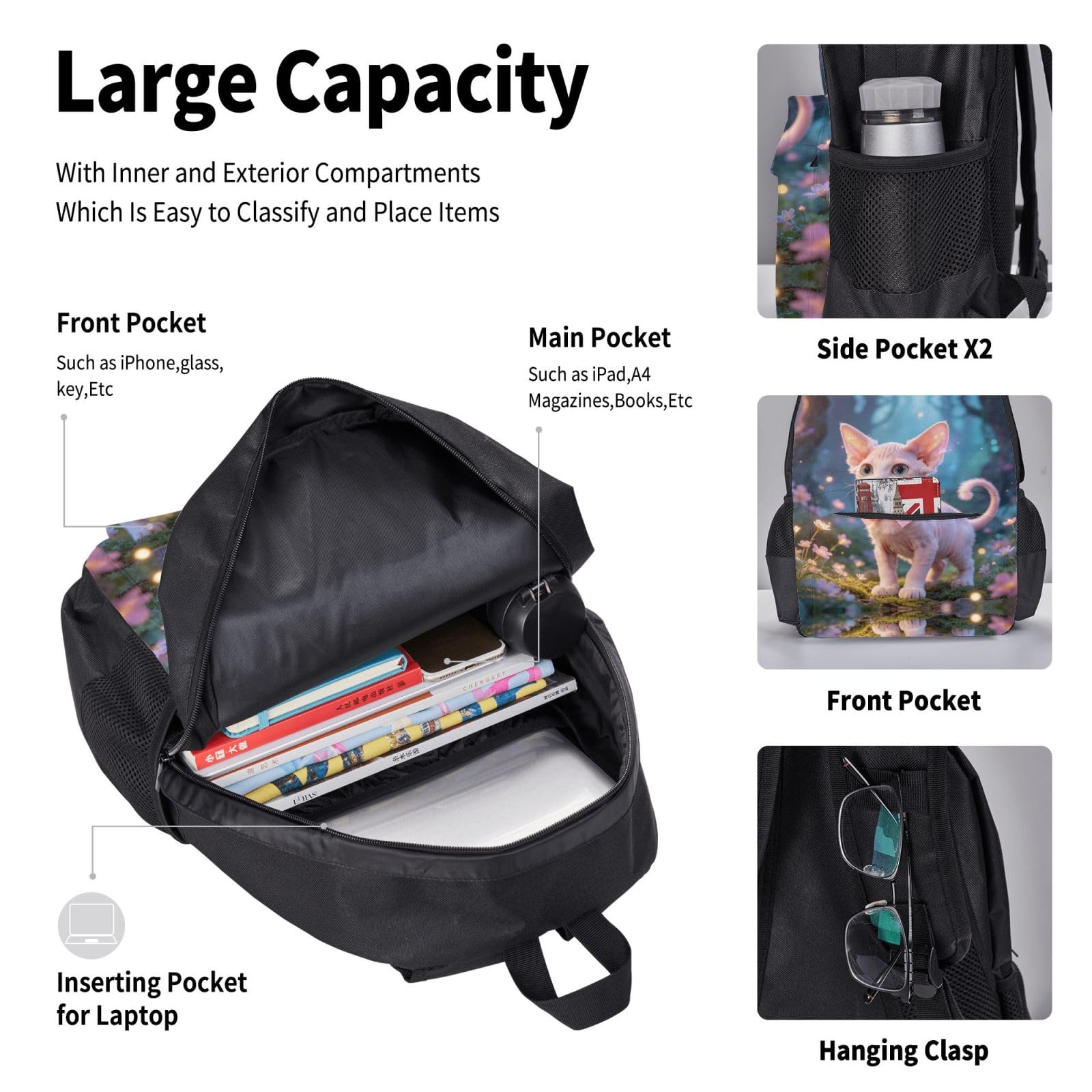 Set 3 in 1 borsa da viaggio per pendolari, borsa termica per il pranzo, borsa termica per il pranzo, con tasca per laptop