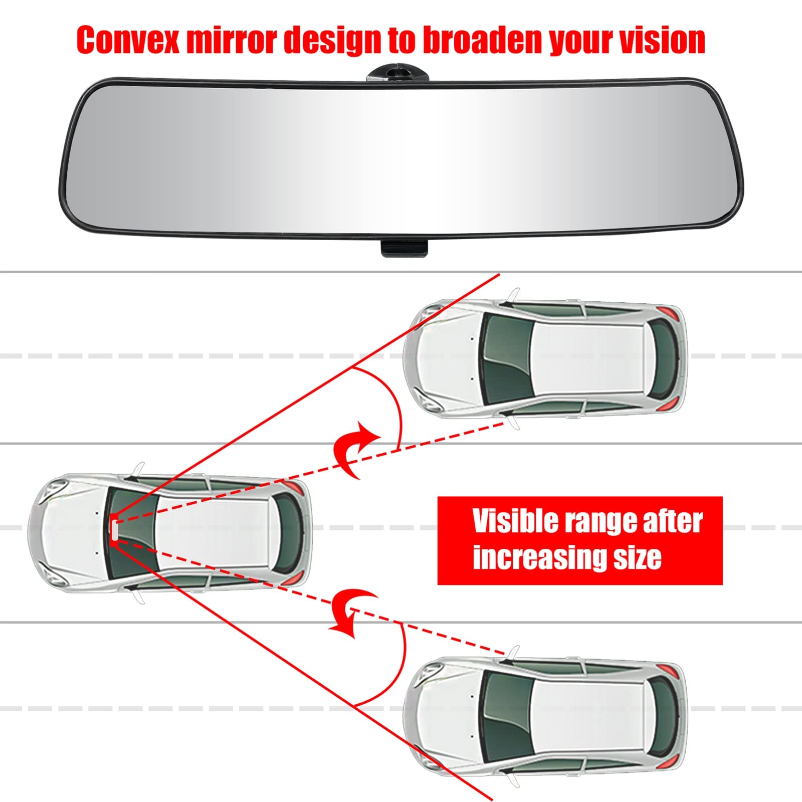 Verre De Recul Miroir Verre Rétroviseur Universal 360 ° Rotation Réglable Bébé Rétroviseur Intérieur en Verre Rétroviseur Voiture Bâton sur Grand Angle Auto Accessoires