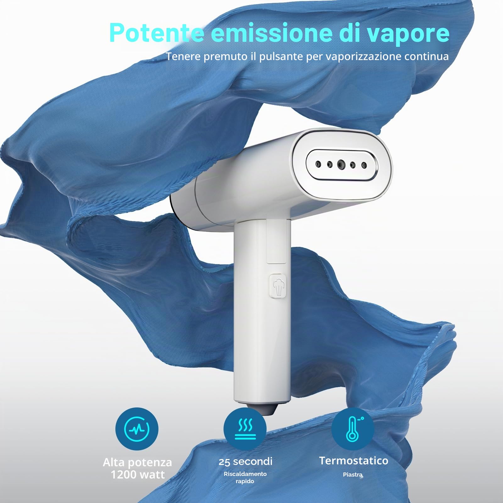 VINATO Ferro da Stiro Verticale, Vaporizzatore da 1300W con Serbatoio dell'acqua per Vapore, Ferro da Stiro a Vapore per Vestiti, Riscaldamento Rapido e Rimozione Delle Pieghe per i Vestiti