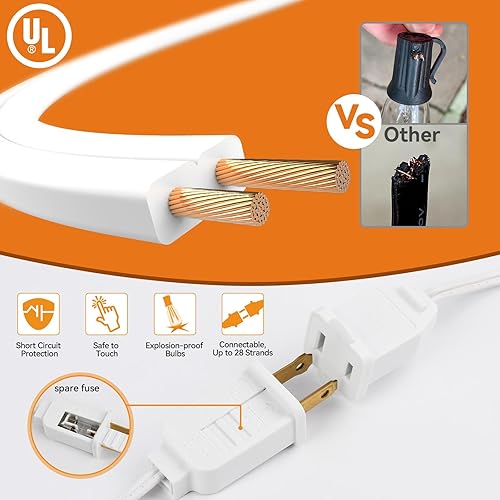 Miniatura 5 de AVANLO Tira de luces para exteriores de 120 pies para exteriores, luces LED ST38, impermeables, inastillables, aprobadas por UL, para interiores o