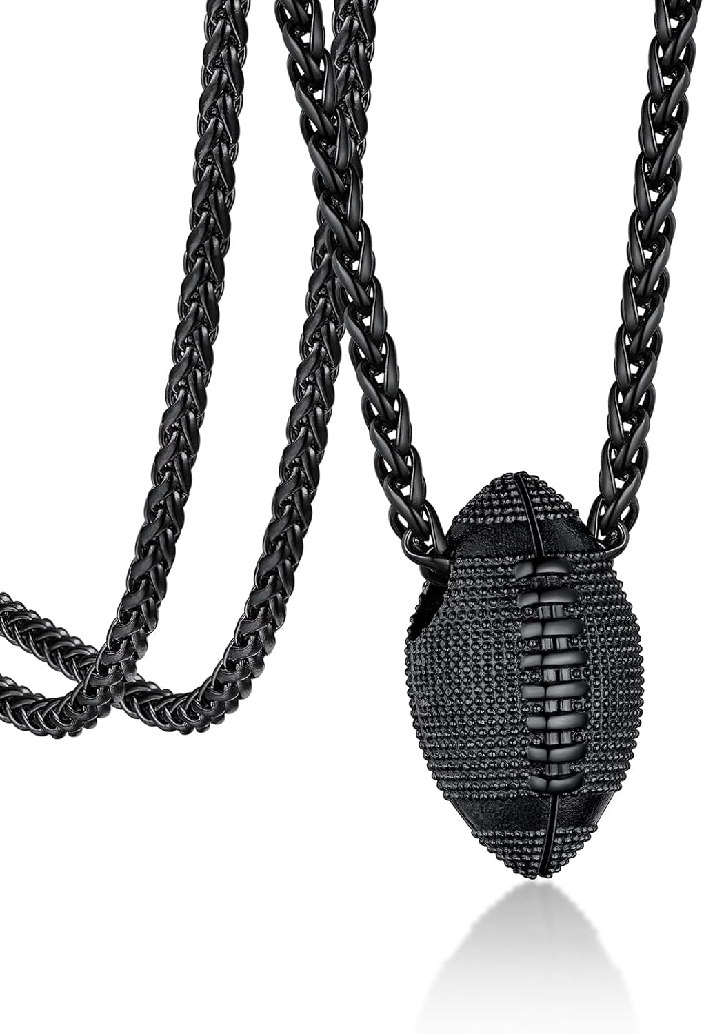 Bandmax Sports Style Necklaces for Men Women Stainless Steel Rugby/Basketball/Soccerball/Baseball Pendant Chain Necklace Gift for Son Grandson Husband Sport Fans