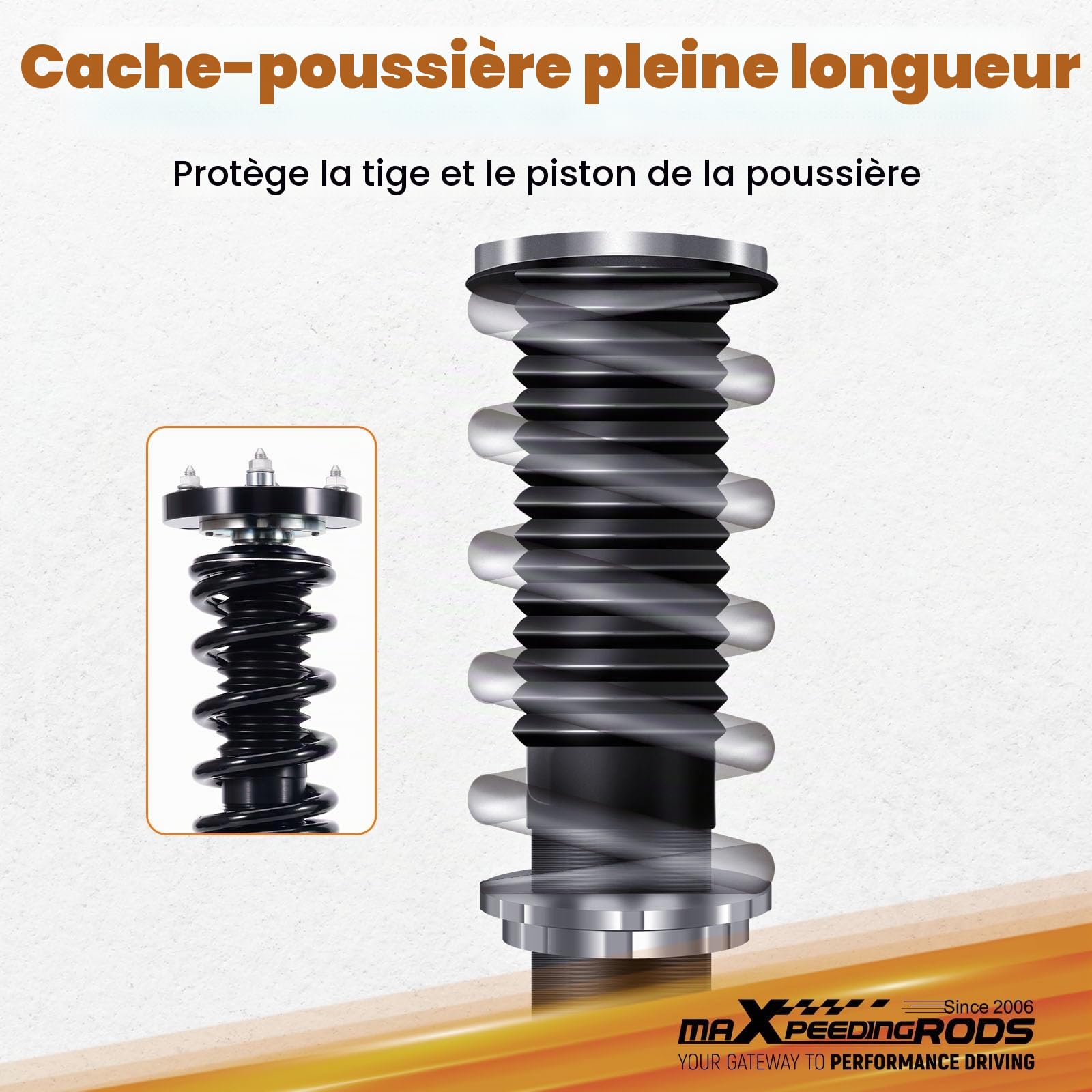 maXpeedingrods Suspension filetée Coilover pour BMW E90 E91 E92 E93 Série 3 316i-335i 2004-2013 24 vitesses avec Camber