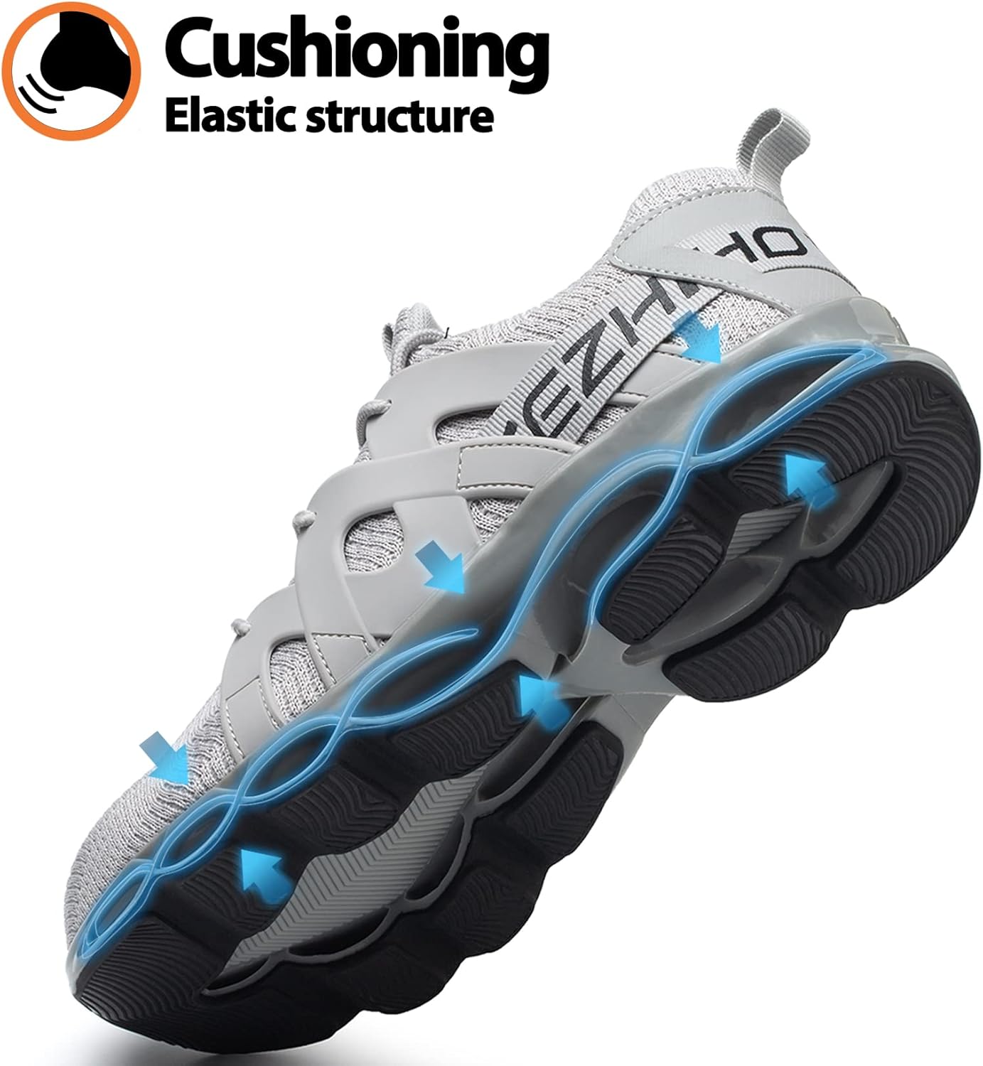 Kezhiho Men's Women's Steel Toe Work Sneakers, Yellow, Lightweight Breathable, Slip Resistant, Indestructible Construction, Safety Shoes - Image 3