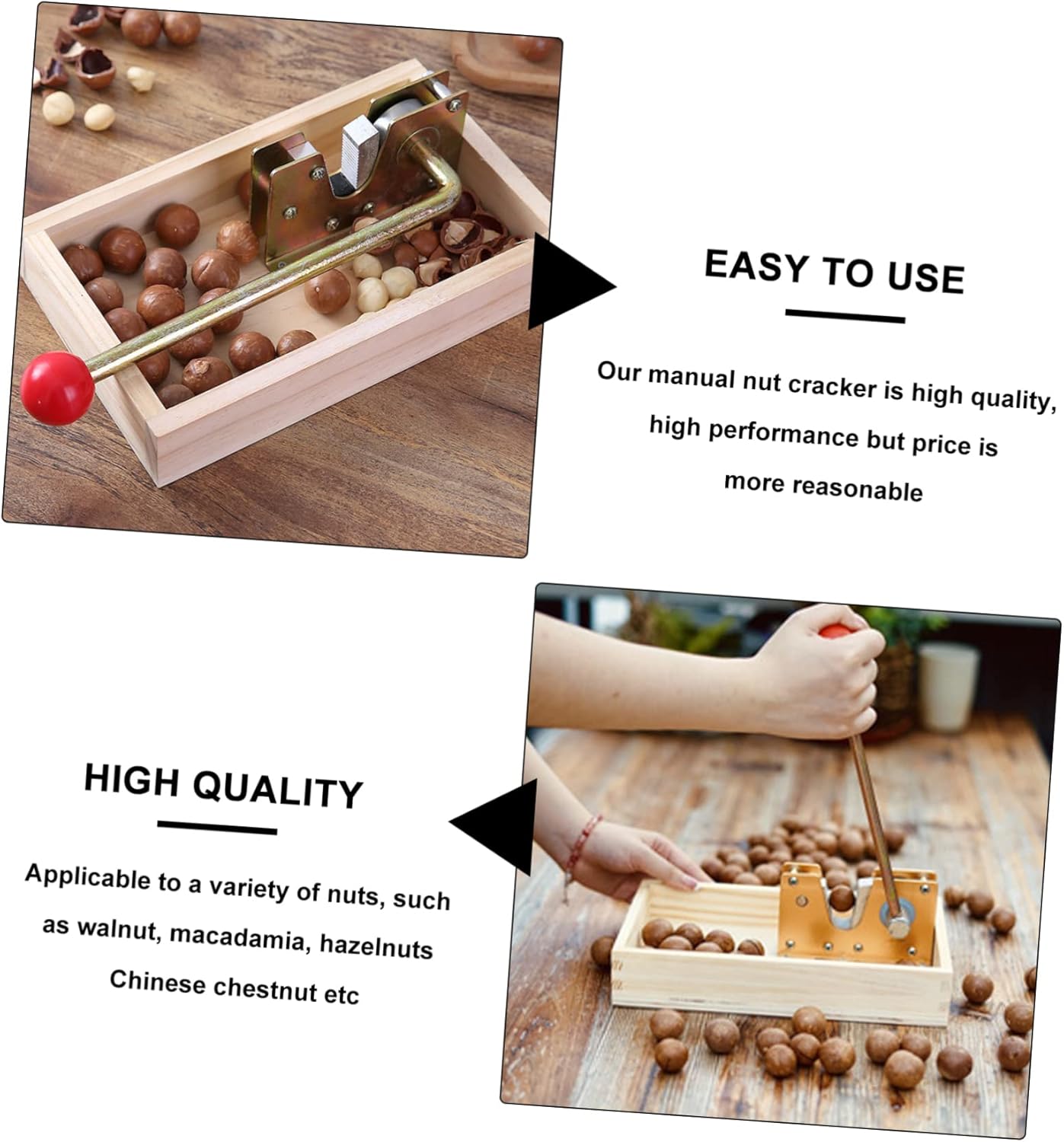 1pc Manual Nut Cracker Tool Sturdy Design for Effortless Nut Opening for Chestnuts Pecans and Macadamia Style Peeling Machine