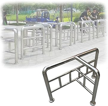 Stainless Steel Safety Barrier, Pedestrian Vehicle Separation Barriers, T-Shaped Traffic Guardrail, Residential Community Plaza Entrance Line Divider5pcs