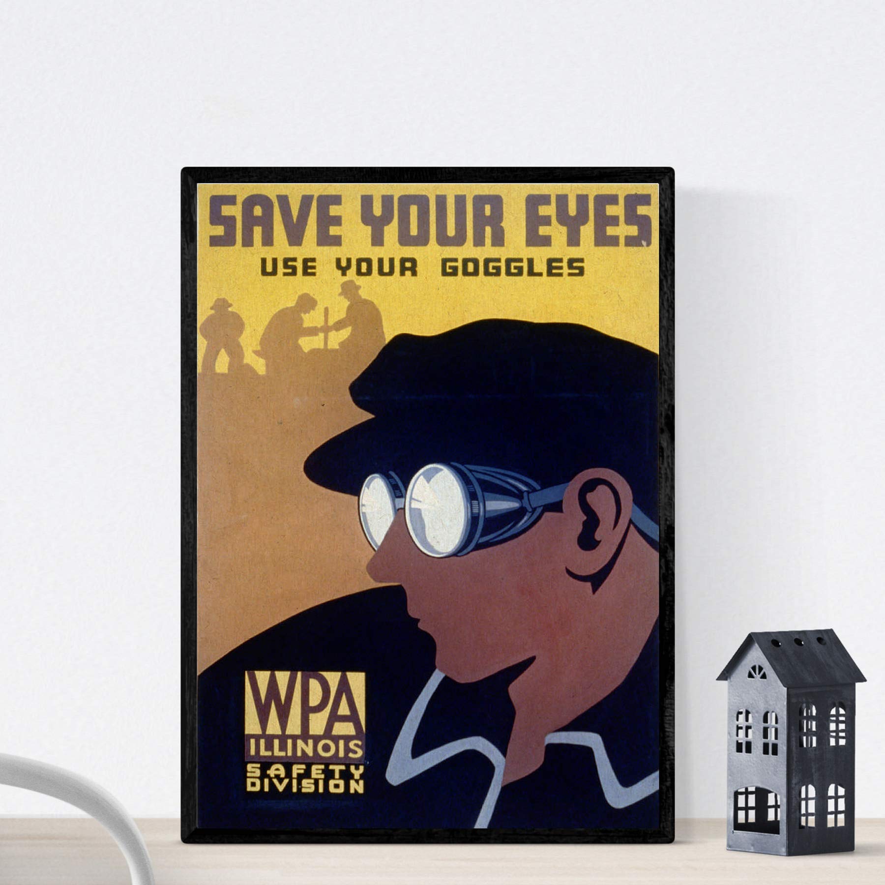 Nacnic Vintage Poster Vintage poster Work carefully Use your glasses. A3 size, Care Working, 42L x 29.7W cm