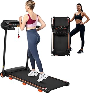 2.5HP Quiet Folding Treadmill for Home with Incline, Walking Pad Treadmill Under Desk, 7.5MPH Foldable Exercise Equipment with Heart Rate Sensor, 300lbs Capacity, Bluetooth Speaker & USB Charge