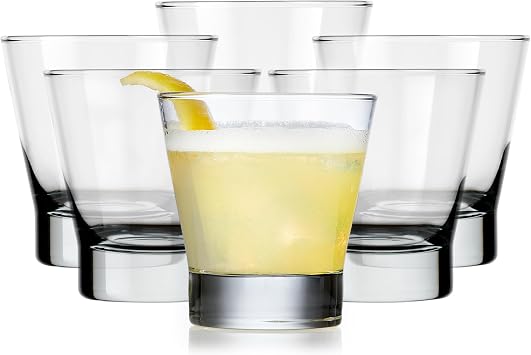 Libbey Bar Essentials Double Old Fashioned Glasses,10.5oz, Clear Drinking Glasses Set of 6, Modern Rocks Glass Set for Special and Everyday Use