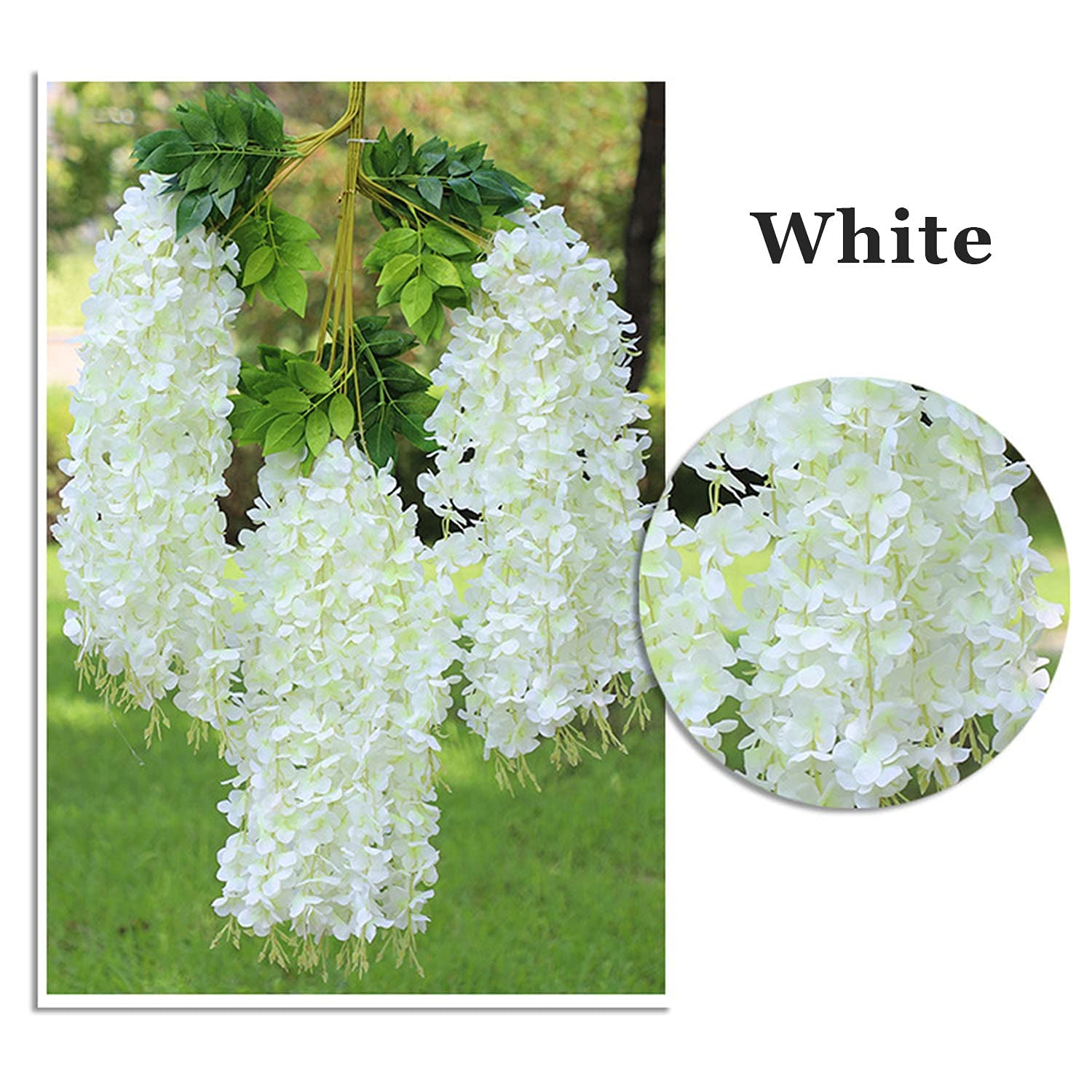 Nitaiun 12 stengels kunstbloemen nep Wisteria slinger