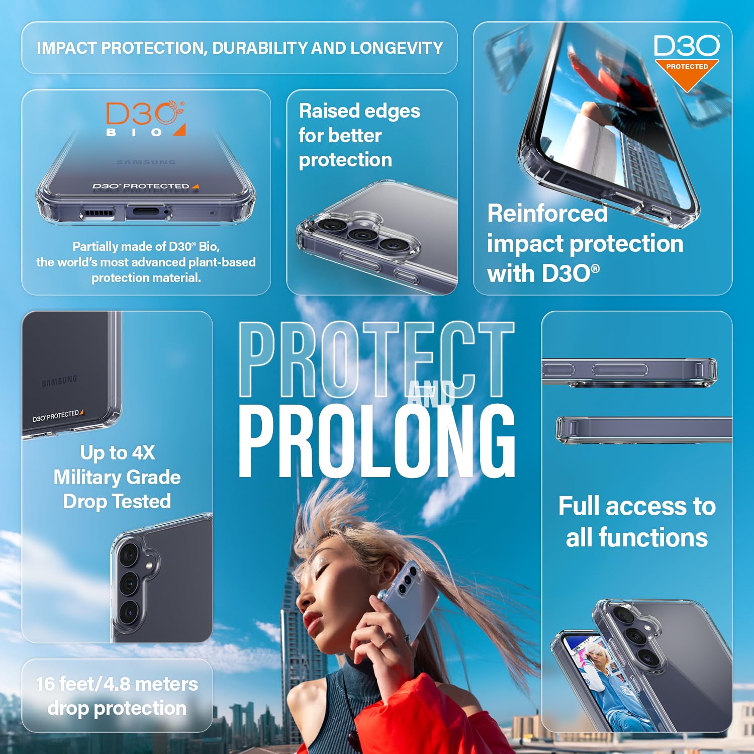 PanzerGlass™ Bundle Protezione 3-In-1 per Samsung S24 - HardCase D3O® Bio, Protezione Lente PicturePerfect, Schermo Ultra-Wide Fit