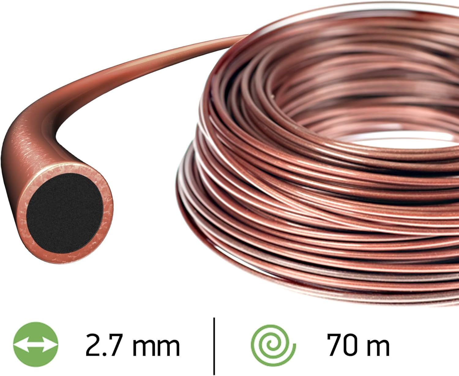 Oregon Hitzebeständig Mähfaden 2,7mm, Für hohes Gras, Unkraut, Rasen und dichte Vegetation, Strapazierfähiger Profi-Nylonfaden, Für die meisten Rasentrimmer, 2,7 mm x 70 m (545820)