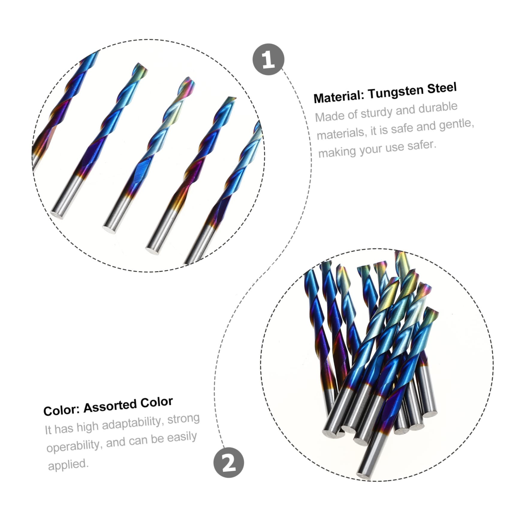 HEALEEP 10pcs CNC Milling Cutters Metric Ball Nose End Mills Tungsten Steel Bits Excellent Cutting Performance