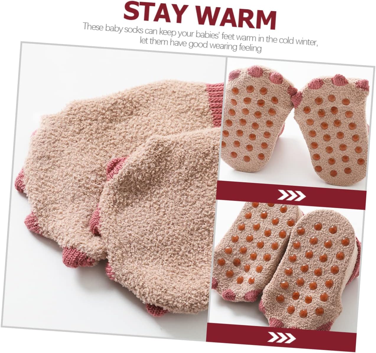 CALLARON Anti-skid Socks Light Weight Winter Warm Boy Girl Socks Comfortable Ankle Grips