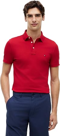 Tommy Hilfiger Polo Manches Courtes Homme 1985 Slim Fit Medium Red M