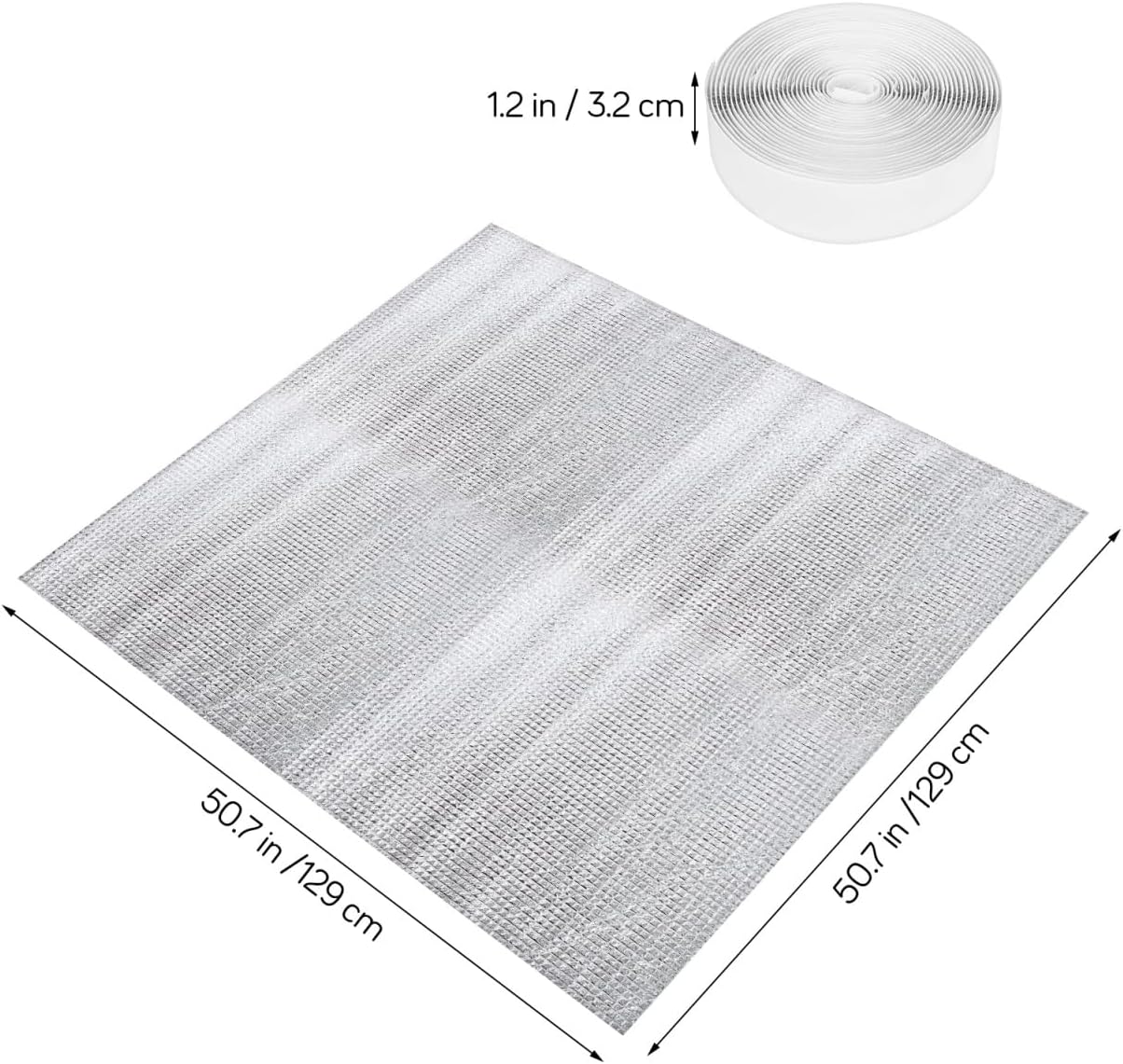 Attic Fan Cover, Whole House Insulation Cover for Vents with Adhesive Veclro Strips, Attic Door Insulation for Ceiling Fan Vent Shutter, Fits Up to 50.78 x 50.78 inch (129 x 129cm)