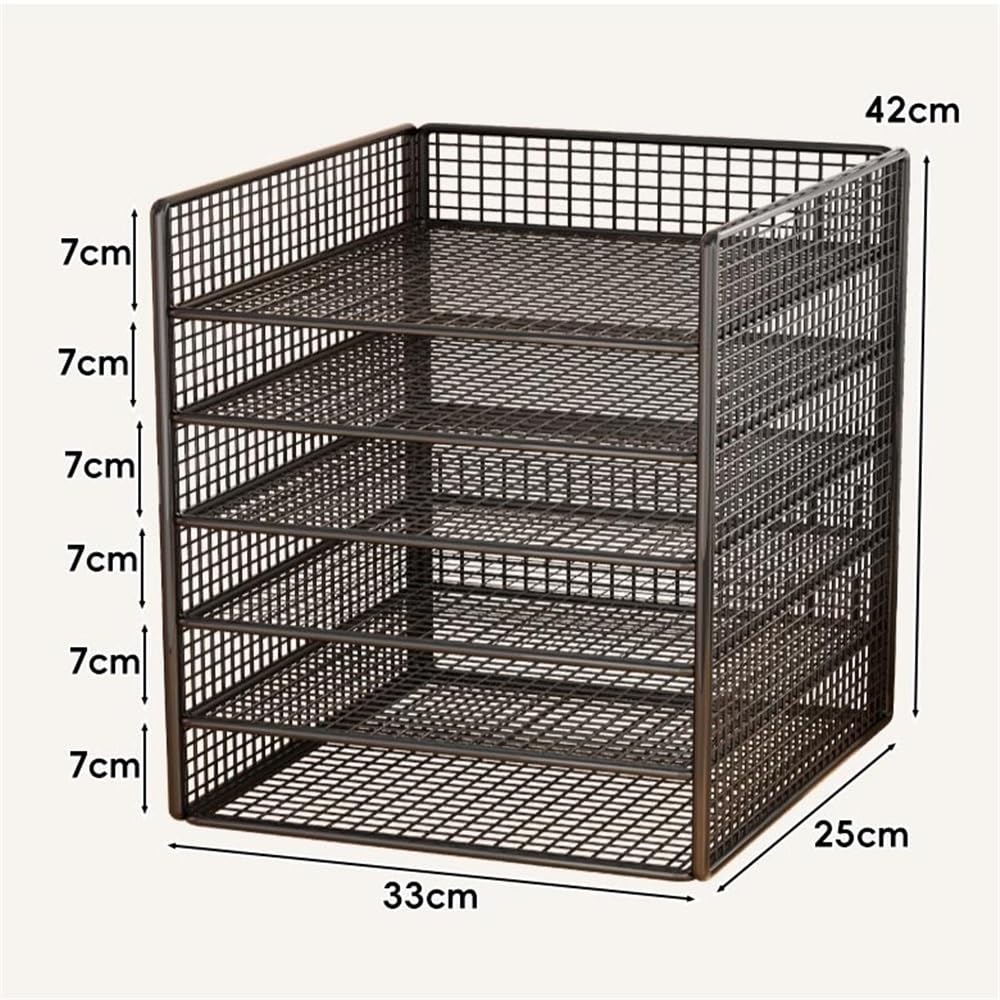 Aktenhalter Wiremesh Briefablage mit 6 Ebenen, Dokumentenablage, A4, Aktenordner, Papier-Organizer, Schreibtisch-Organizer