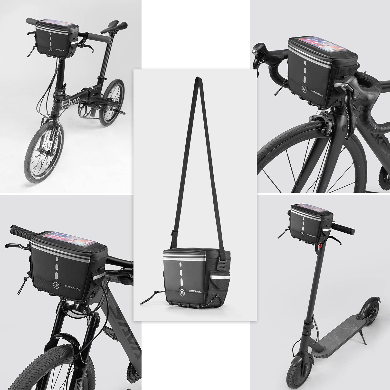 DKDDSSS Sacoche Guidon Vélo 3L Étanche Avec Écran Tactile - Sac Avant VTT Scooter Trotinette Noir
