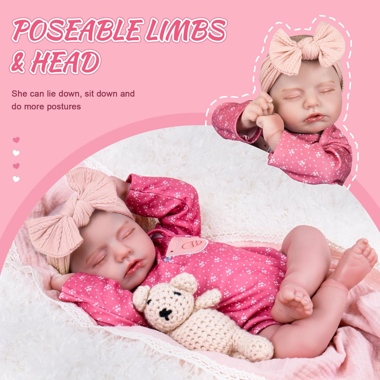 Aori Reborn Baby Dolls Girl - 20-Inch Realistic Real Life Baby Doll, Newborn Lifelike Real Looking Baby Girl with Soft Body, Great Gift Set for Kids, Parents-to-be, Grandparents