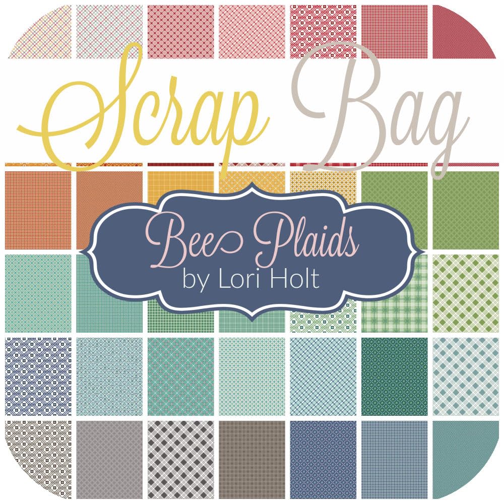 Bee Plaids Scrap Bag (Approx 2 Yards) by Lori Holt for Riley Blake 2 Yards DIY Quilt Fabric
