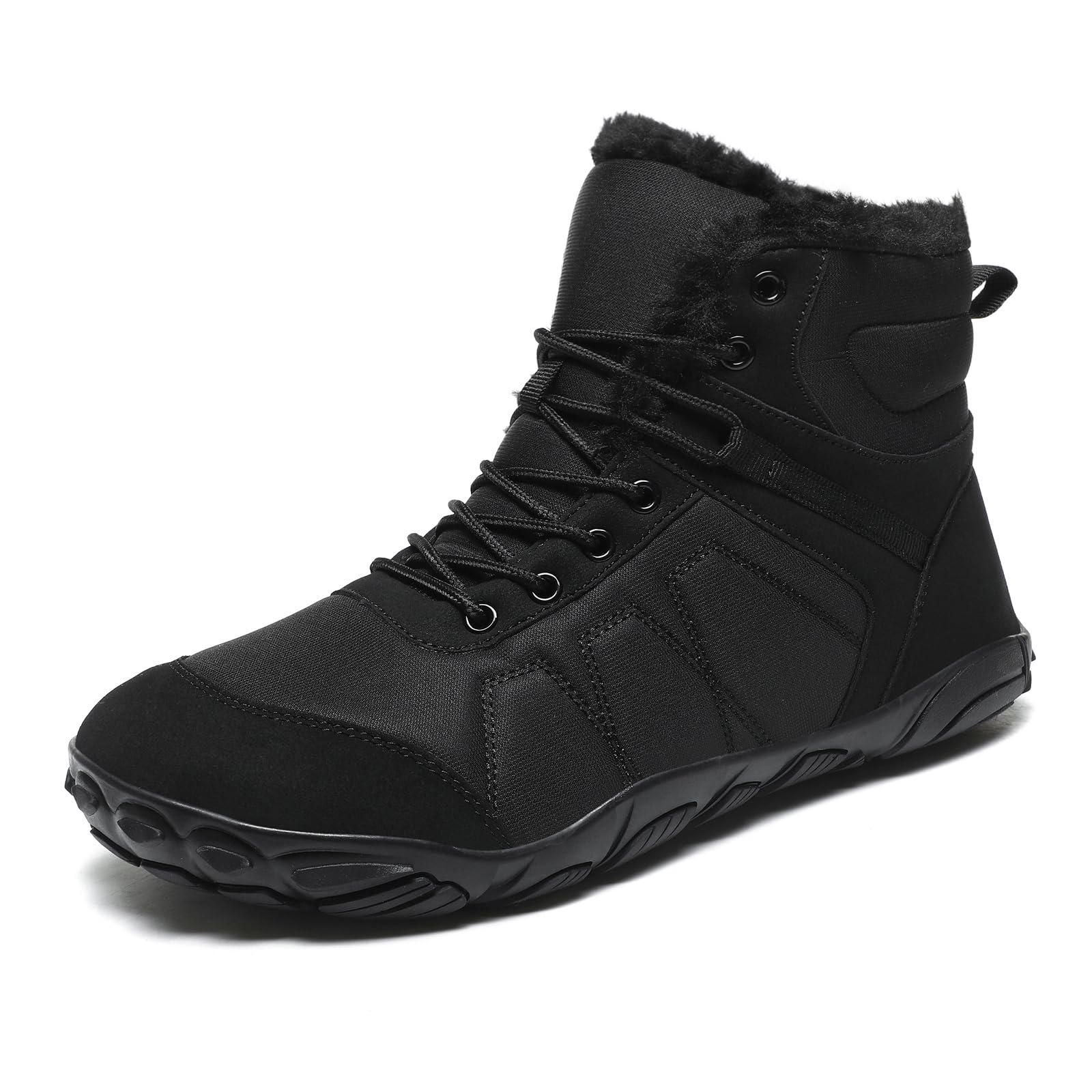 Mens Womens Snow Boots Winter Barefoot Shoes Warm Fur Lined Short Ankle  Booties Outdoor Anti-Slip Wide Toe Box Walking Winter Shoes