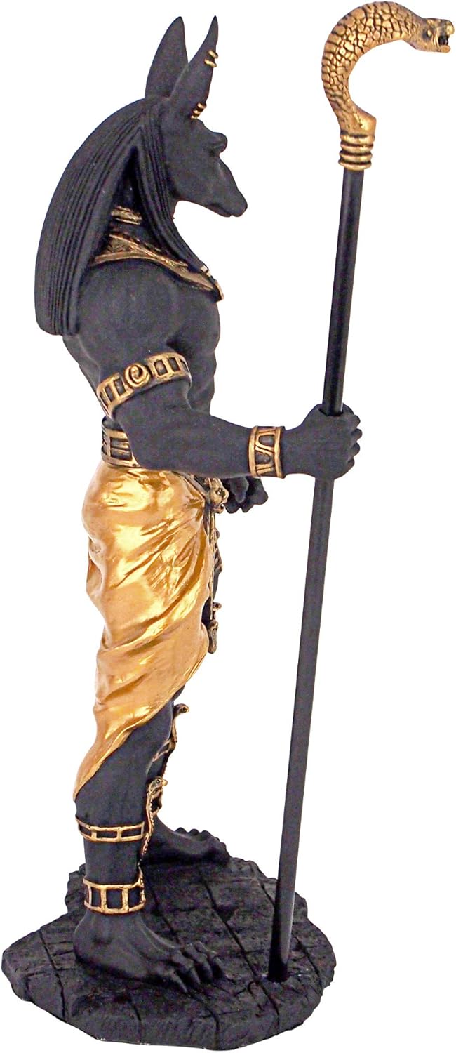 Design Toscano Anubis, Jackal God of The Egyptian Underworld Statue, Black/Gold : Everything Else