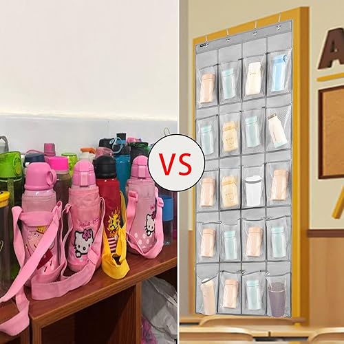 Miniatura 4 de Soporte para botellas de agua para colgar sobre la puerta, organizador de tazas para cocina, despensa, estante de almacenamiento de botellas de