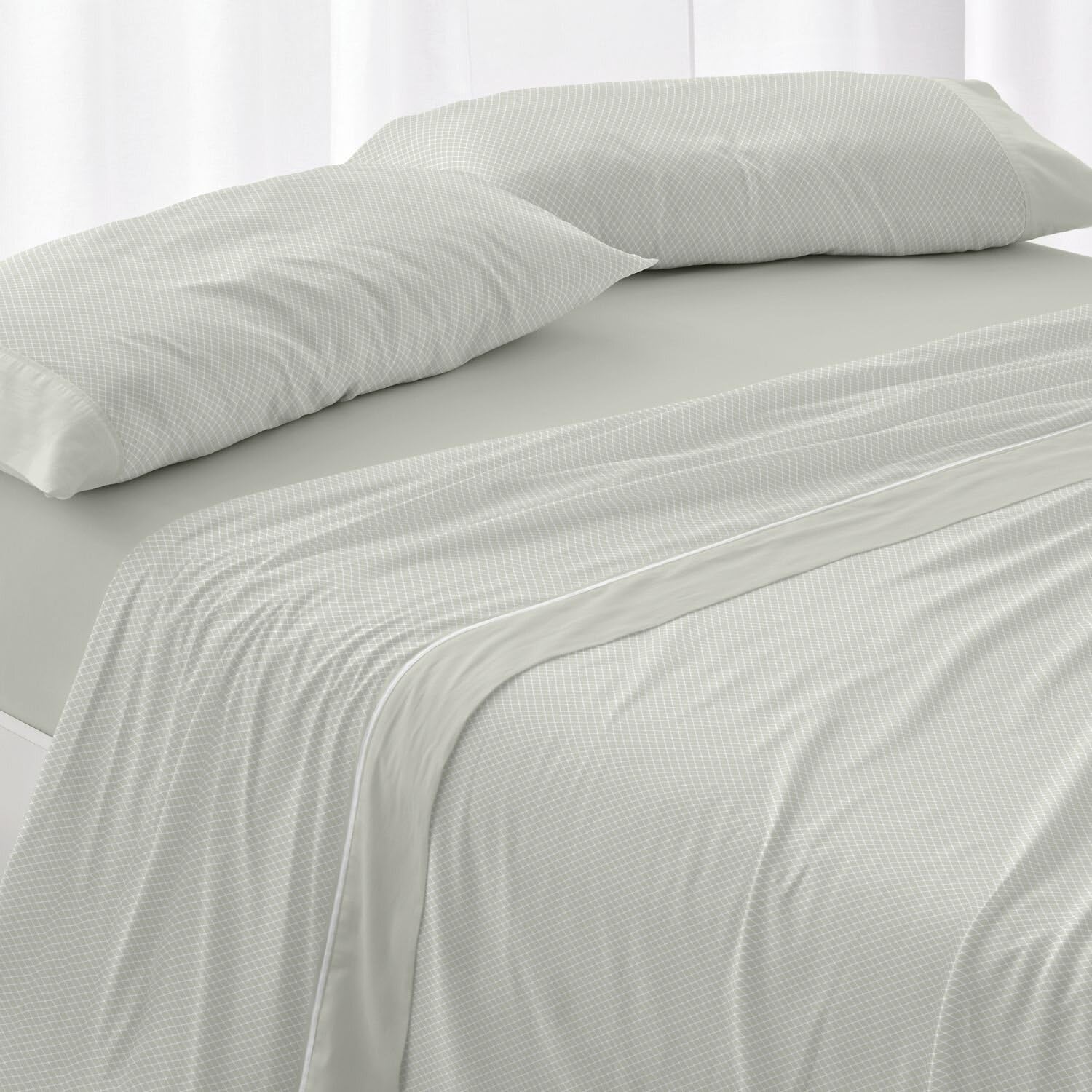 Burrito Blanco | Juego de sábanas | Cama de 150cm (+Medidas Disponibles) | Poliéster 50% Algodón 50% | Diseño 534 | Color Oliva (150x190/200cm)