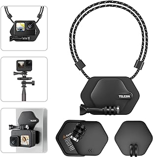 TELESIN Magnetic Chest Mount + Neck Strap + Nano Snap Mount + Magnet Quick Release Base, 360 Vertical Body Attachment for GoPro Hero 11 10 9 8 7 6 5 Insta360 DJI Action 2 3 Accessories