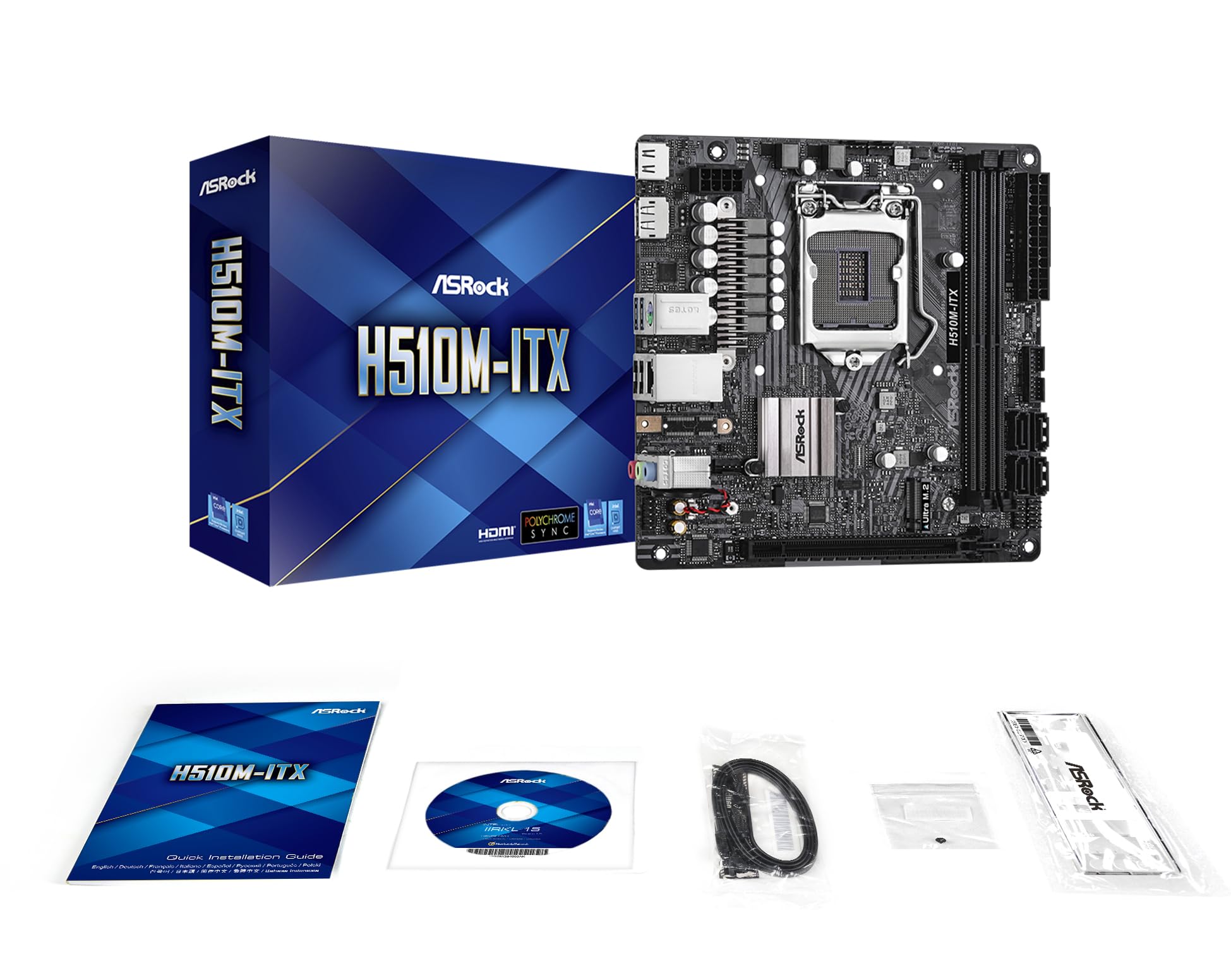 Placa Mae Asrock Mini Itx H510m-itx Lga1200 2xddr4 (64gb),pcie X16