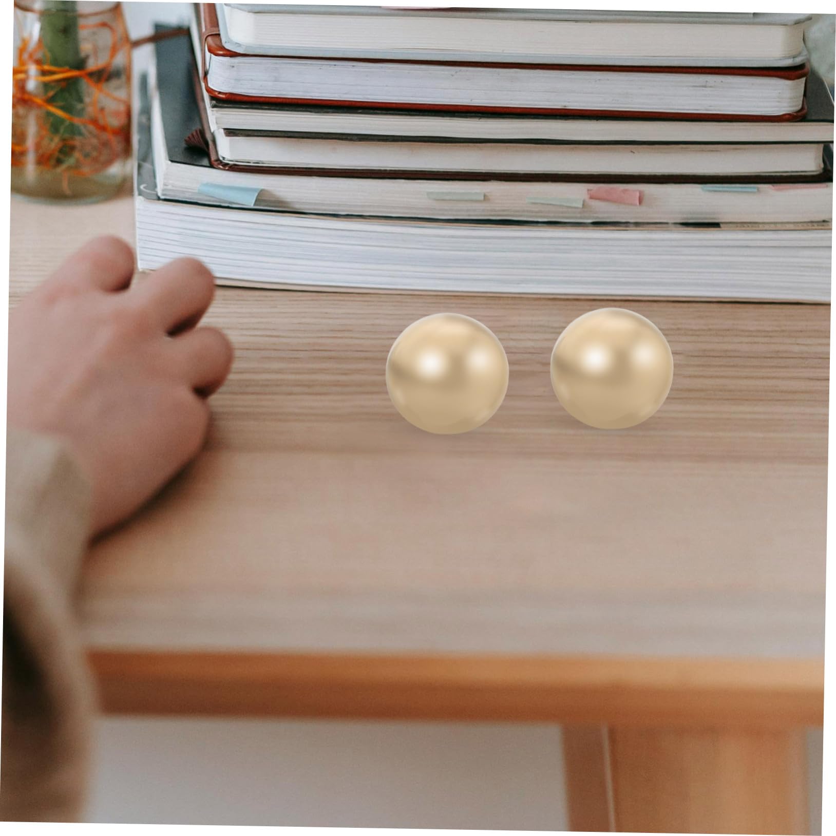 Anneome 2 Bolas de Masaje Portátiles y Lisas de Latón Dorado Ideales para Relajación y Fitness para Ejercicio de Manos en Casa o Gimnasio