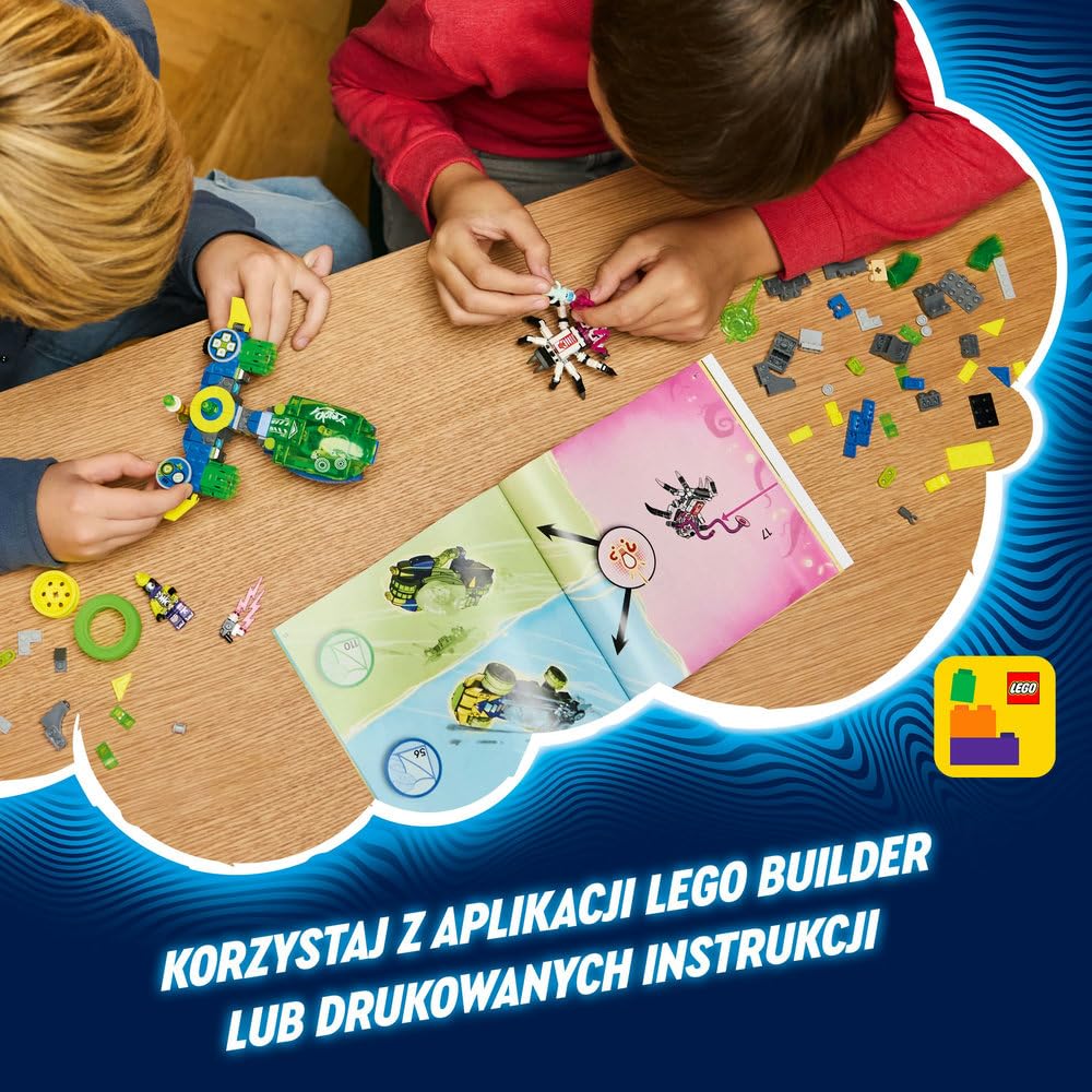 LEGO DREAMZzz Samochód Wyścigowy Mateo i Z-Bloba, Konstrukcyjna Zabawka dla Dziecka do Zbudowania 2 w 1, Minifigurki Mateo i D-Shocka, Kreatywny Prezent dla 8-latka, Chłopca i Dziewczynki, 71491