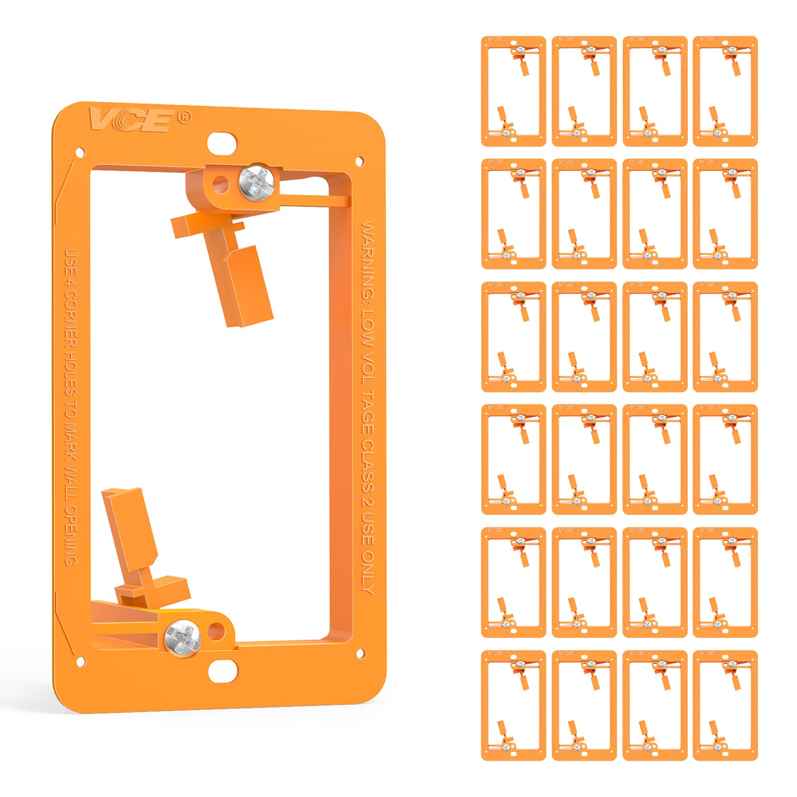 VCELINK Low Voltage Mounting Bracket, Flush Low Voltage Box, Orange 25-Pack