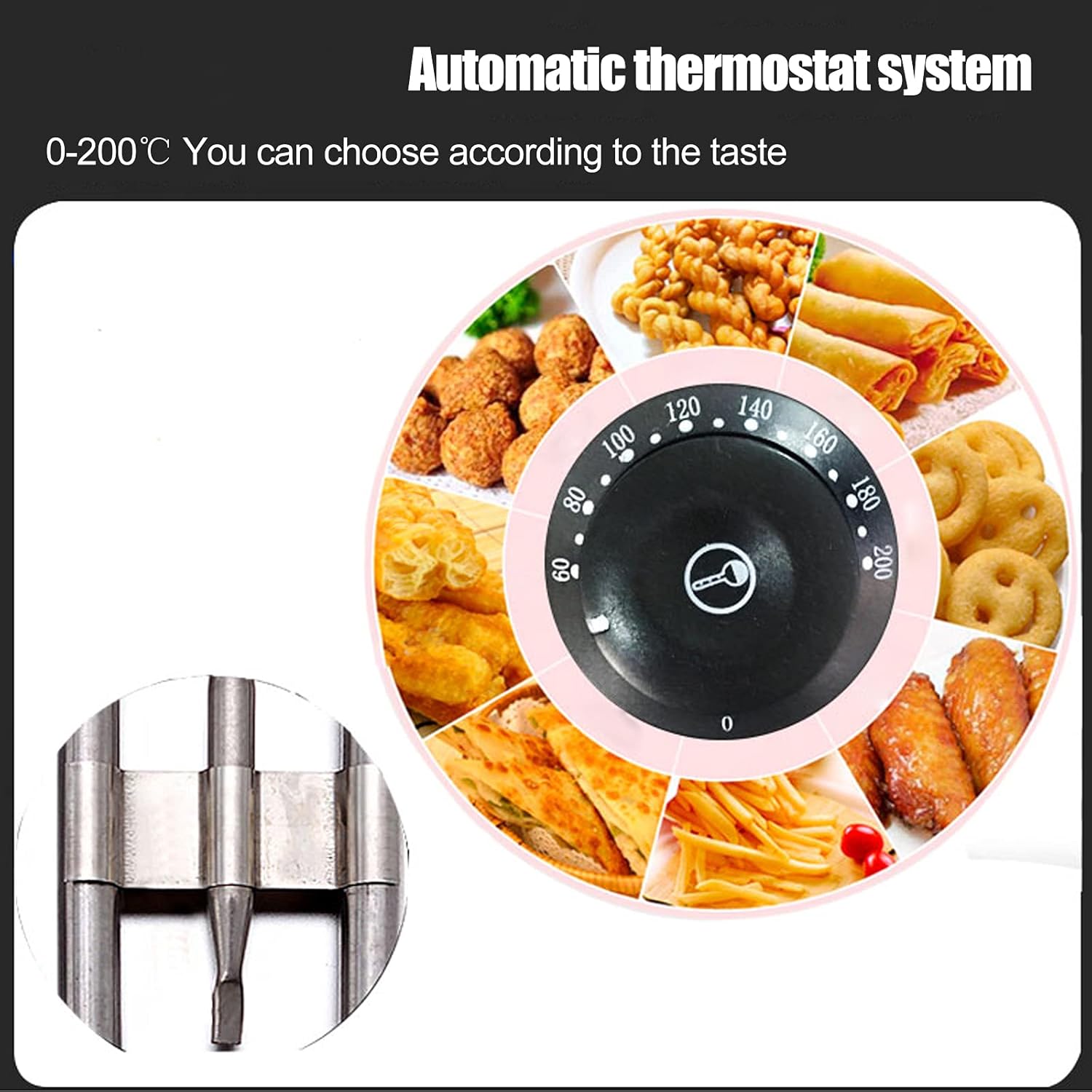 Commercial Fryer Stainless Steel Countertop with Temperature Control Large Capacity Electric Fryer for Home Kitchen Restaurant(16L)