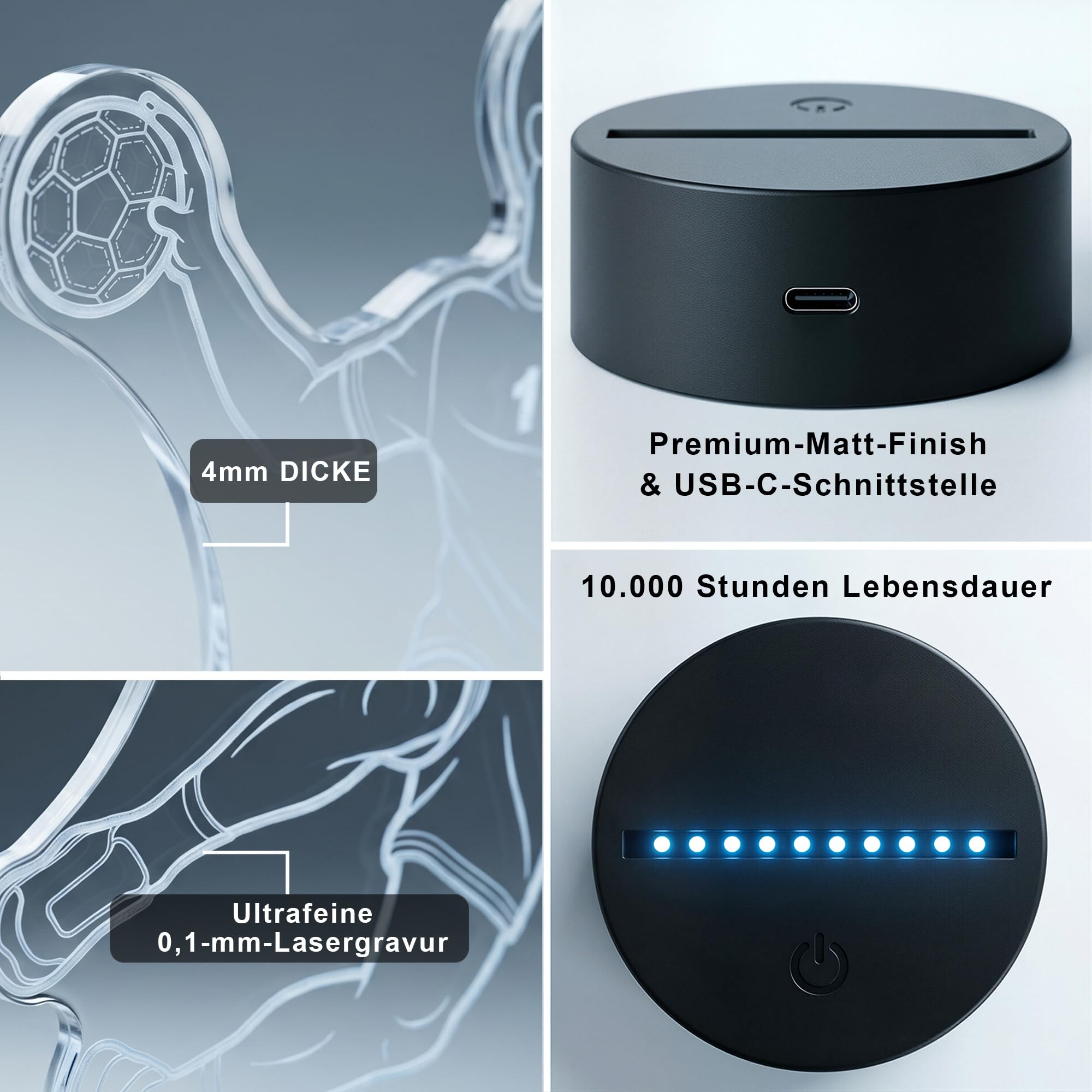 Personalisierte Handball Lampe – LED Nachtlicht mit Name – Handball Geschenk für Kinder, Spieler, Trainer & Fans – 16 Farben dimmbar mit Fernbedienung – Sport Deko Licht Kinderzimmer (Jungen)