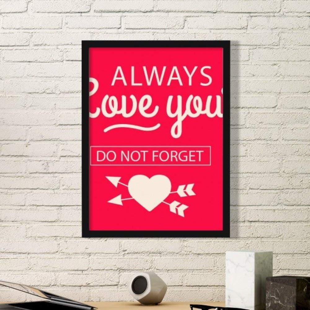 Cadre photo Saint Valentin image simple coeur rose decoration murale noir