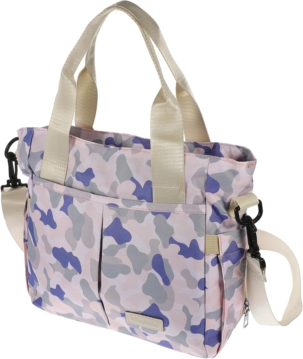 MERRYHAPY Huge Care Diaper Bag Mommy Handbag Ergonomic Straps Stylish Travel Storage for Bottles Clothes and Essentials Blue Camouflage
