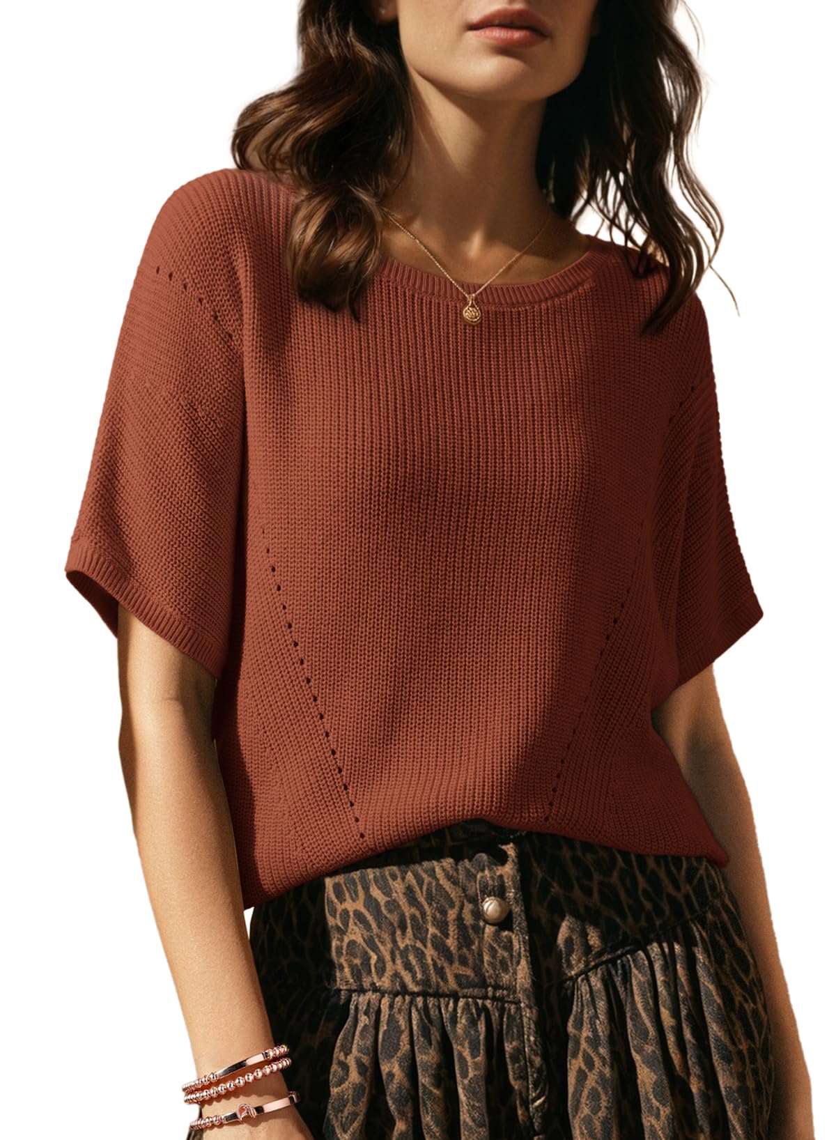 Dokotoo Womens Casual Short Dolman Sleeve Off Shoulder Loose Tunic Tops Lightweight Knit Spring Pullover Sweater Blouses