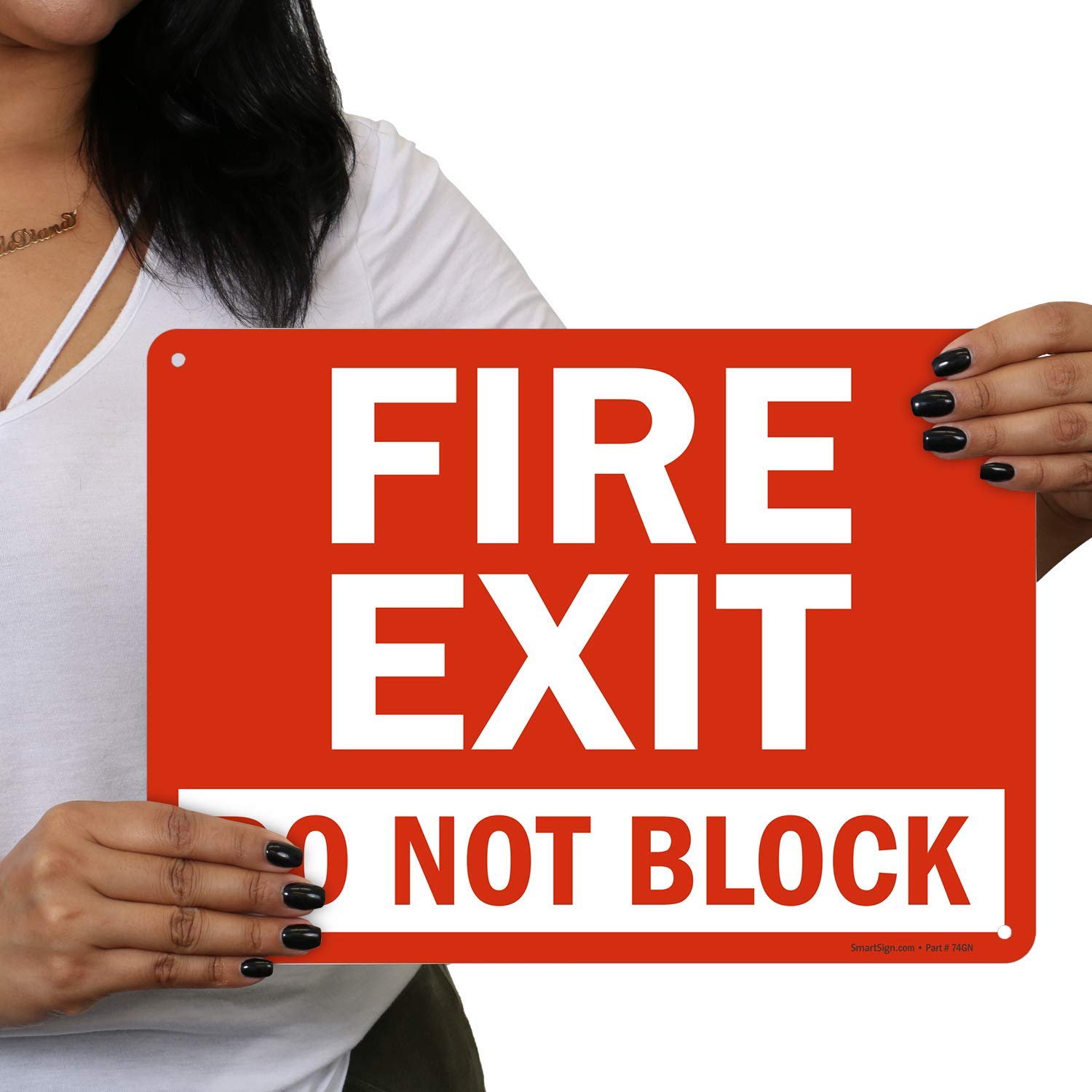 Do Not Block Sign – 14x10 Inch Aluminum, Keep Clear Warning Sign For Doors